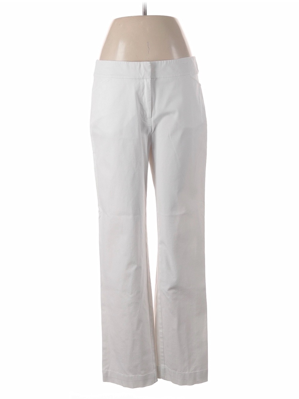 Eileen Fisher Cotton White Straight-Leg Trousers